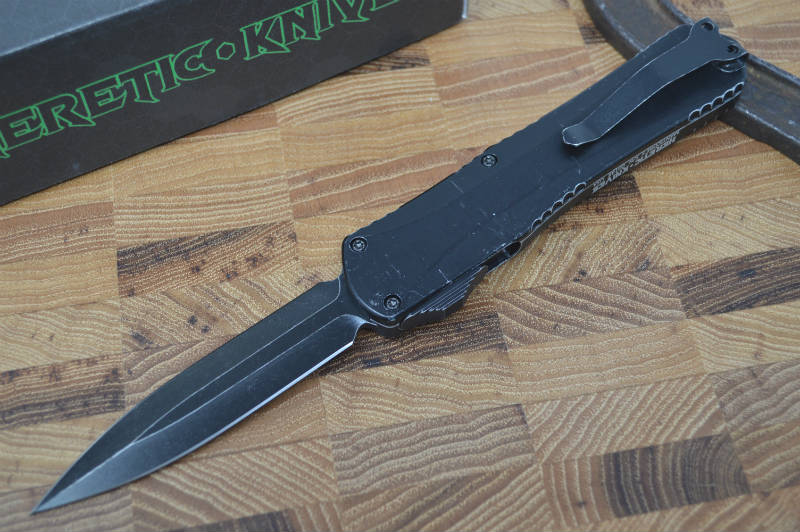Heretic Knives Manticore OTF - Battleworn Black / Double Edge - Northwest Knives