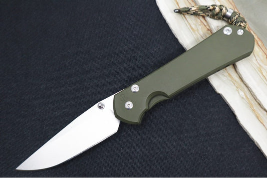 Chris Reeve Knives Large Sebenza 31 NWK Exclusive - Drop Point Blade / CPM-Magnacut Steel / OD Green Cerakote Handle / Camo Lanyard L31-1699