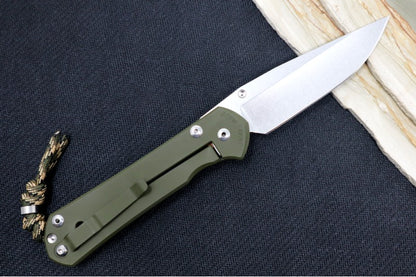 Chris Reeve Knives Large Sebenza 31 NWK Exclusive - Drop Point Blade / CPM-Magnacut Steel / OD Green Cerakote Handle / Camo Lanyard L31-1699