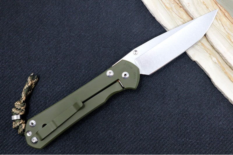 Chris Reeve Knives Large Sebenza 31 NWK Exclusive - Drop Point Blade / CPM-Magnacut Steel / OD Green Cerakote Handle / Camo Lanyard L31-1699 - Northwest Knives