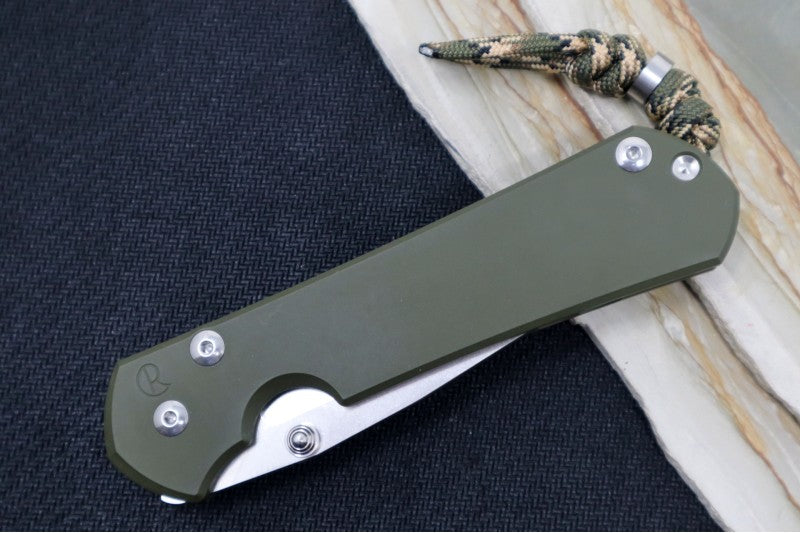 Chris Reeve Knives Large Sebenza 31 NWK Exclusive - Drop Point Blade / CPM-Magnacut Steel / OD Green Cerakote Handle / Camo Lanyard L31-1699