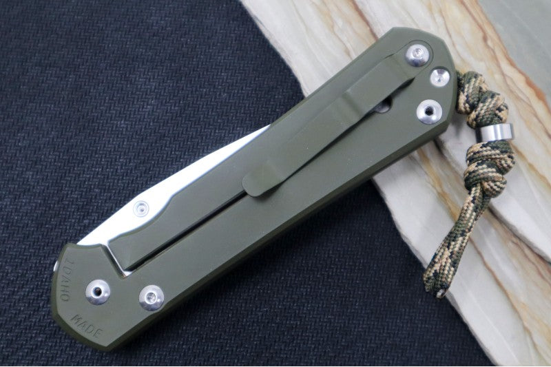 Chris Reeve Knives Large Sebenza 31 NWK Exclusive - Drop Point Blade / CPM-Magnacut Steel / OD Green Cerakote Handle / Camo Lanyard L31-1699 - Northwest Knives