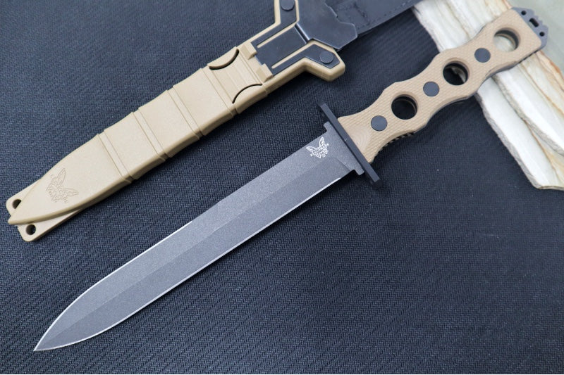 Benchmade 185BK-1 SOCP Fixed Blade - Dagger Blade / Cobalt Black Finish / CPM-3V