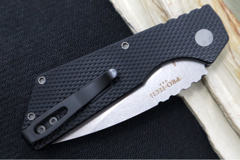 Pro Tech Strider PT+ Auto - Textured Black Anodized Aluminum Handle / Stonewash Finish / Magnacut Steel PT205 - Northwest Knives