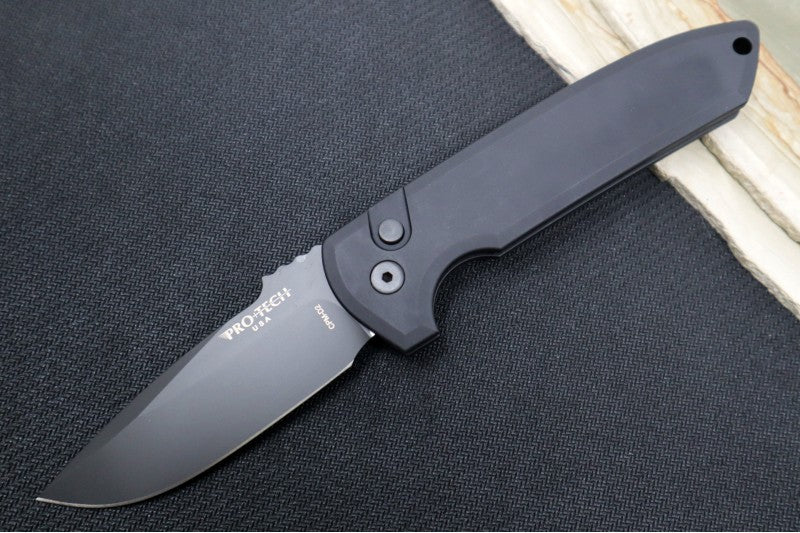 Pro Tech Rockeye Auto - Black Aluminum Handle / Black DLC CPM-D2 Blade LG303-D2 - Northwest Knives