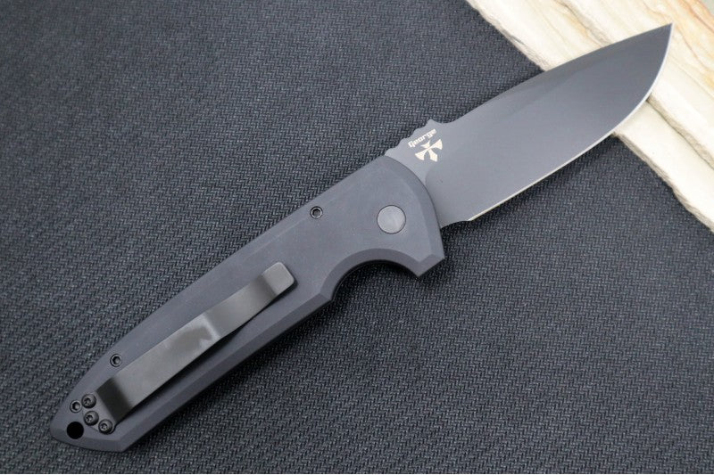 Pro Tech Rockeye Auto - Black Aluminum Handle / Black DLC CPM-D2 Blade LG303-D2