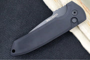 Pro Tech Rockeye Auto - Black Aluminum Handle / Black DLC CPM-D2 Blade LG303-D2 - Northwest Knives