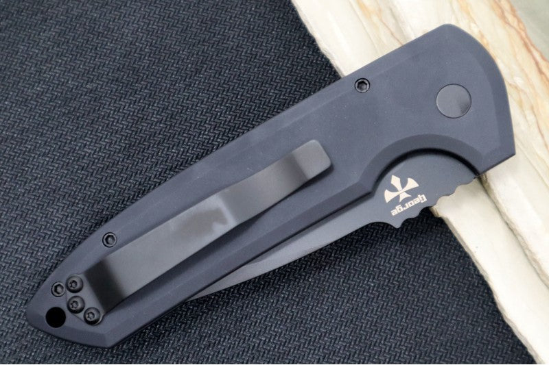Pro Tech Rockeye Auto - Black Aluminum Handle / Black DLC CPM-D2 Blade LG303-D2 - Northwest Knives