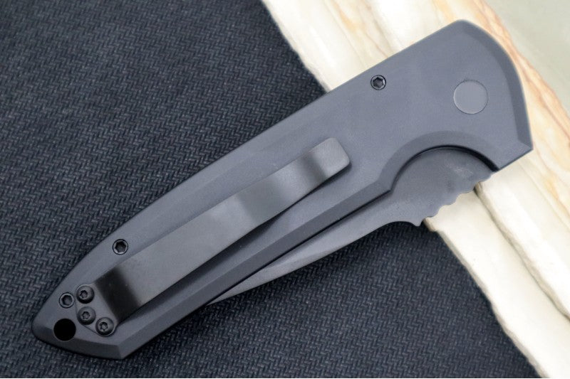 Pro Tech Rockeye OPERATOR Auto - Black Aluminum Handle / Tritium Push Button / Black CPM-D2 Blade LG303-D2OPERATOR - Northwest Knives