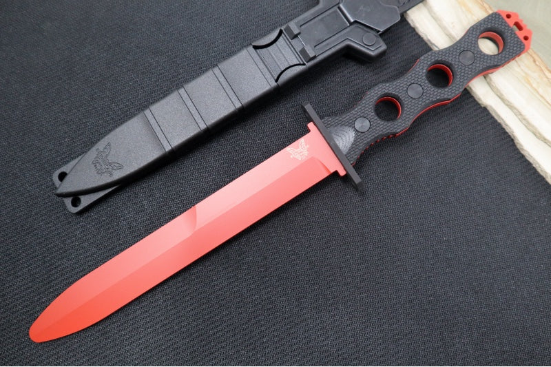 Benchmade 185T SOCP Fixed Blade Trainer - Trainer Blade / Textured Black G-10 Handle / Black PIM Sheath