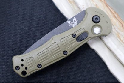 Benchmade 9570BK-1 Mini Claymore - Black D2 Drop Point Blade / Ranger Green Grivory Handle