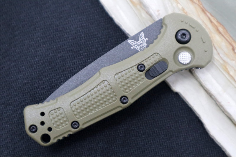 Benchmade 9570BK-1 Mini Claymore - Black D2 Drop Point Blade / Ranger Green Grivory Handle - Northwest Knives