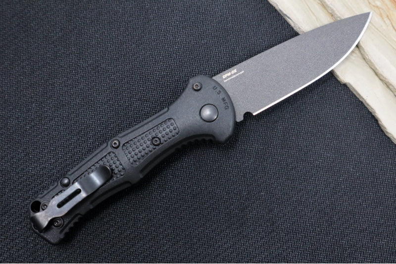 Benchmade 9570BK Mini Claymore Auto - Black D2 Drop Point Blade / Black Grivory Handle