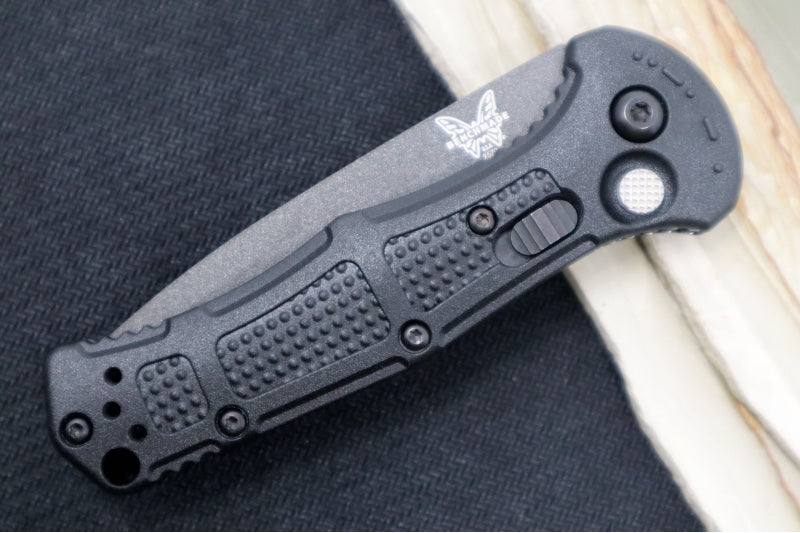 Benchmade 9570BK Mini Claymore Auto - Black D2 Drop Point Blade / Black Grivory Handle