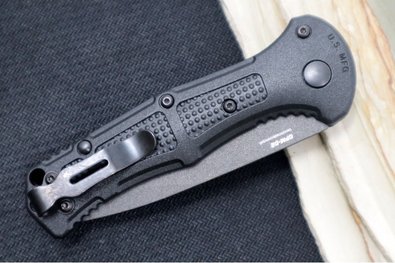 Benchmade 9570BK Mini Claymore Auto - Black D2 Drop Point Blade / Black Grivory Handle