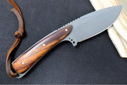 Emery Custom Knives Fixed Blade 4" - Desert Ironwood Handle / CPM-S35VN Blade / Hand-Stiched Brown Leather Sheath 352584504376