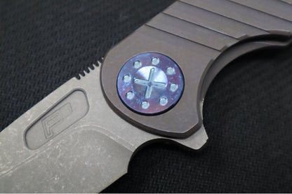Curtiss Knives F3 Medium Slim Titanium Flipper - Wharny Blade / Magnacut Steel / Titanium Handle & Stainless Steel Hardware 7148