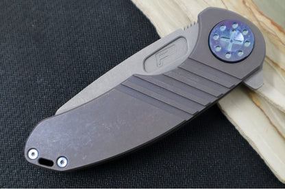 Curtiss Knives F3 Medium Slim Titanium Flipper - Wharny Blade / Magnacut Steel / Titanium Handle & Stainless Steel Hardware 7148