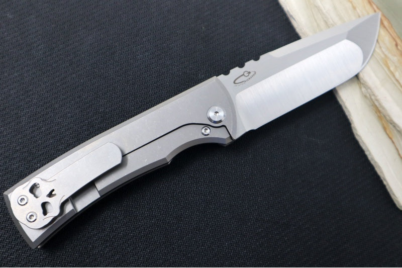 Chaves Knives Redencion 229 Kickstop - Full Titanium Handle / Belt Satin Finish / Drop Point Blade / M390 Steel