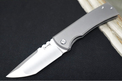 Chaves Knives Redencion 229 Kickstop - Full Titanium Handle / Belt Satin Finish / Tanto Blade / M390 Steel