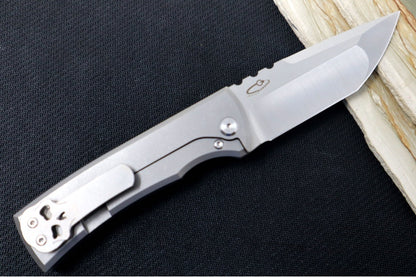 Chaves Knives Redencion 229 Kickstop - Black G-10 & Titanium Handle / Belt Satin Finish / Tanto Blade / M390 Steel