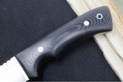 Muela Knives Rhino-9M Fixed Blade - Black Micarta Handle / Sandvick 14C28N Blade / Leather Sheath - Northwest Knives