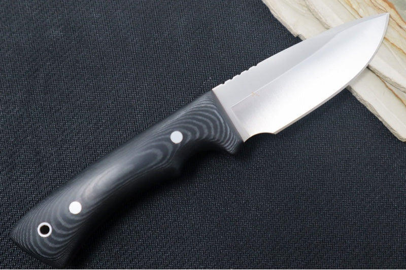 Muela Knives Rhino-9M Fixed Blade - Black Micarta Handle / Sandvick 14C28N Blade / Leather Sheath - Northwest Knives