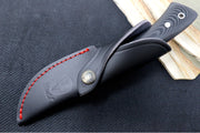 Muela Knives Rhino-9M Fixed Blade - Black Micarta Handle / Sandvick 14C28N Blade / Leather Sheath - Northwest Knives