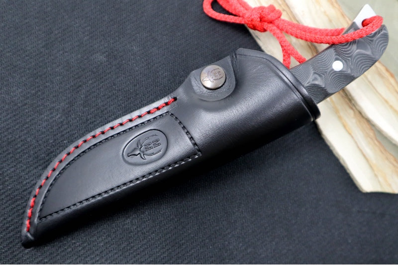Muela Knives Husky-10M Fixed Blade - Black Micarta Handle / Sandvick 14C28N Blade / Leather Sheath - Northwest Knives