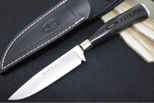 Muela Knives Nicker-11M Fixed Blade - Black Micarta Handle / X50CrMoV15 Stainless Blade / Leather Sheath
