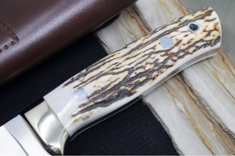 Muela Knives Kodiak-10A Fixed Blade - Genuine Stag Handle / X50CrMoV15 Stainless Blade / Leather Sheath