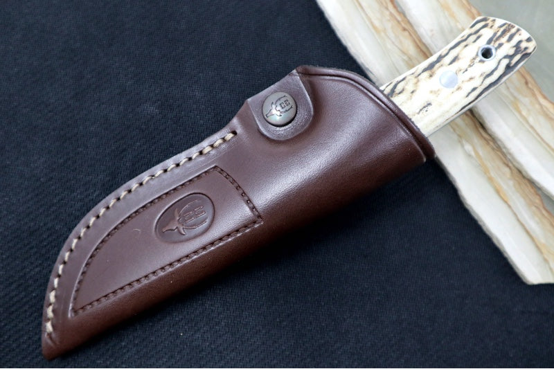 Muela Knives Kodiak-10A Fixed Blade - Genuine Stag Handle / X50CrMoV15 Stainless Blade / Leather Sheath
