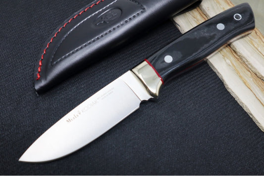 Muela Knives Kodiak-10M Fixed Blade - Black Micarta Handle / X50CrMoV15 Stainless Blade / Leather Sheath