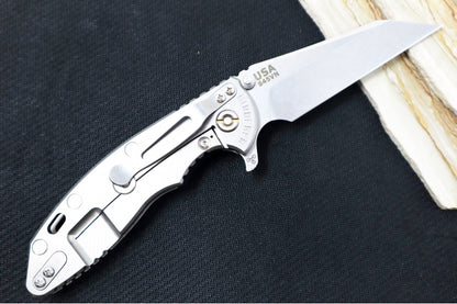 Rick Hinderer Knives XM-18 Fatty - 3.5" Wharncliffe Blade / Stonewash Finish / Black G-10 Handle