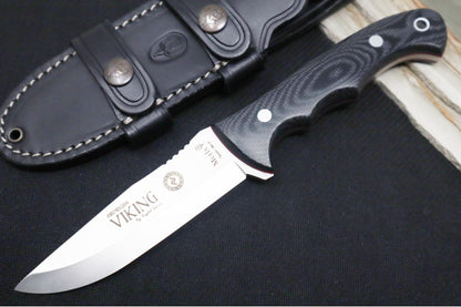 Muela Knives Viking.J-11M Fixed Blade - Black Micarta Handle / X50CrMoV15 Stainless Blade / Leather Sheath