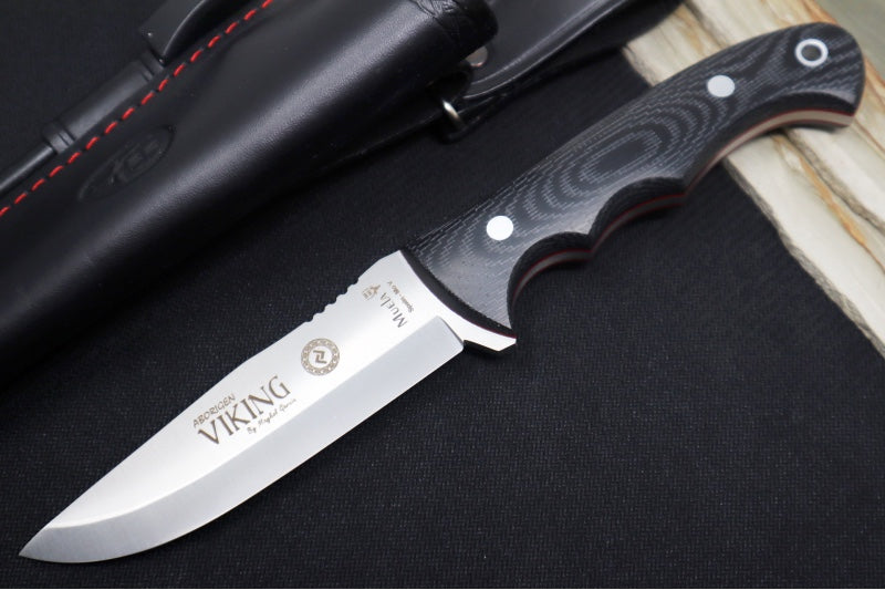 Muela Knives Viking.M-11M Fixed Blade - Black Micarta Handle / X50CrMoV15 Stainless Blade / Leather Sheath & Ferro Rod