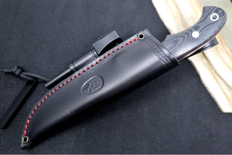 Muela Knives Viking.M-11M Fixed Blade - Black Micarta Handle / X50CrMoV15 Stainless Blade / Leather Sheath & Ferro Rod