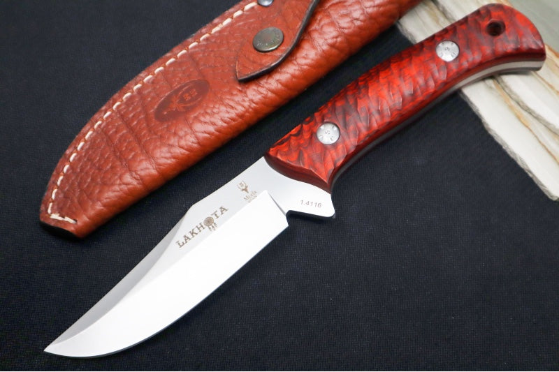 Muela Knives Lakhota-12R Fixed Blade - Sandlewood Handle / X50CrMoV15 Stainless Blade / Textured Leather Sheath