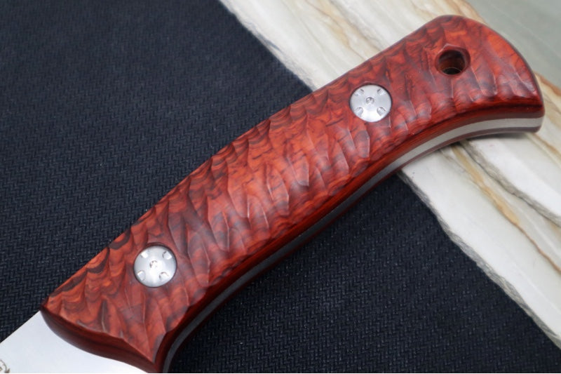 Muela Knives Lakhota-12R Fixed Blade - Sandlewood Handle / X50CrMoV15 Stainless Blade / Textured Leather Sheath - Northwest Knives