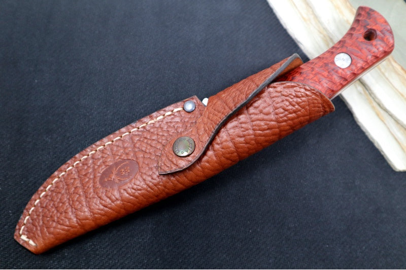 Muela Knives Lakhota-12R Fixed Blade - Sandlewood Handle / X50CrMoV15 Stainless Blade / Textured Leather Sheath