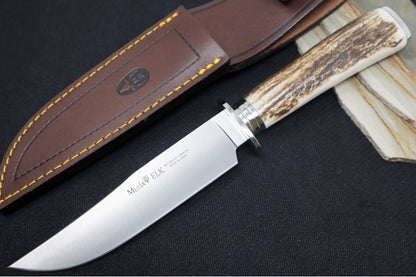 Muela Knives Elk-14A.I Fixed Blade - Genuine Stag Handle / X50CrMoV15 Stainless Blade / Leather Sheath
