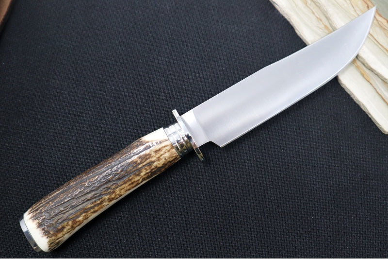Muela Knives Elk-14A.I Fixed Blade - Genuine Stag Handle / X50CrMoV15 Stainless Blade / Leather Sheath