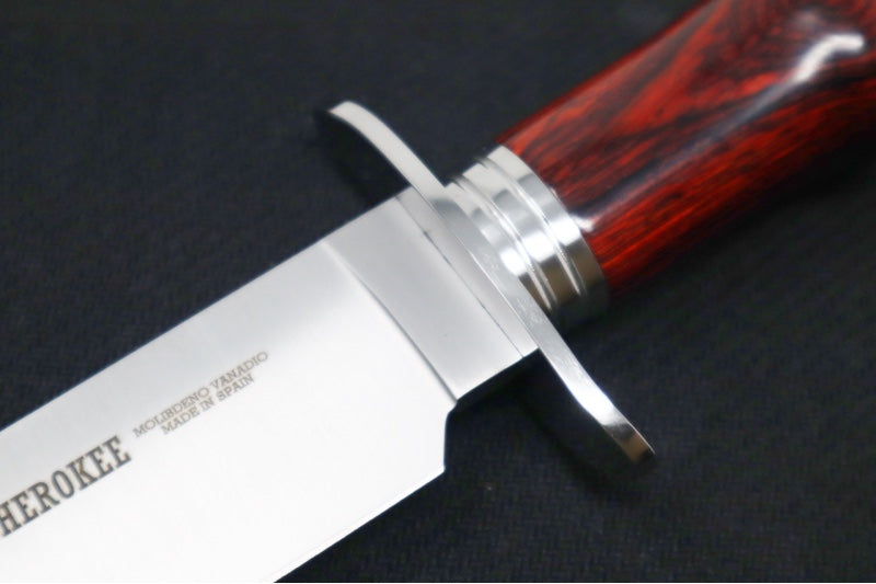 Muela Knives Cherokee-19R Fixed Blade - Coral Pakkawood Handle / X50CrMoV15 Stainless Blade / Leather Sheath