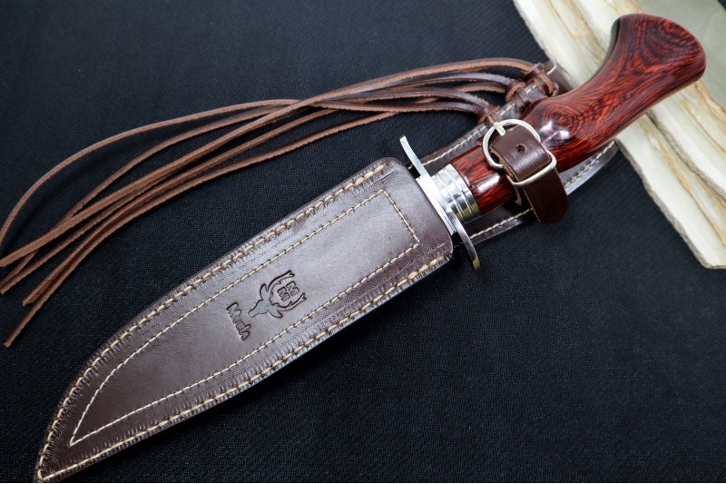 Muela Knives Cherokee-19R Fixed Blade - Coral Pakkawood Handle / X50CrMoV15 Stainless Blade / Leather Sheath