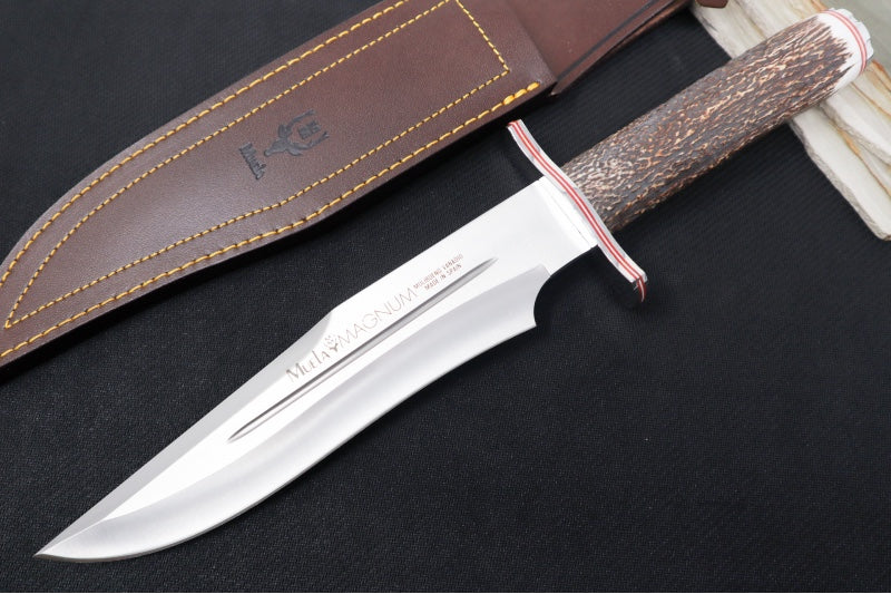 Muela Knives Magnum-23.TO Fixed Blade - Staghorn Handle / X50CrMoV15 Stainless Blade / Leather Sheath - Northwest Knives