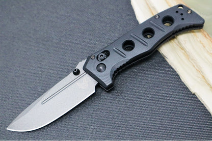 Benchmade 273GY-1 Mini Adamas - Black Drop Point Blade / Cru-Wear Steel / Black Handle