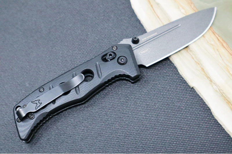 Benchmade 273GY-1 Mini Adamas - Black Drop Point Blade / Cru-Wear Steel / Black Handle - Northwest Knives