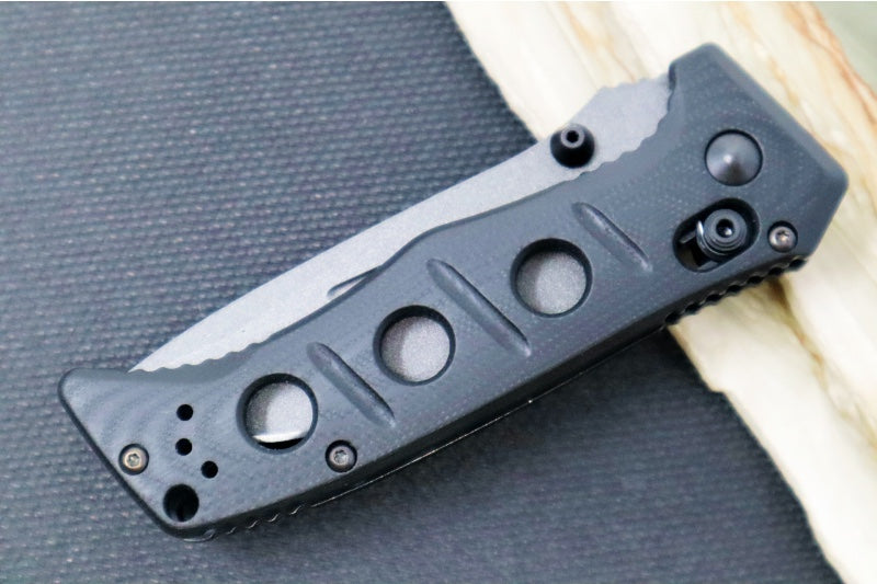 Benchmade 273GY-1 Mini Adamas - Black Drop Point Blade / Cru-Wear Steel / Black Handle - Northwest Knives