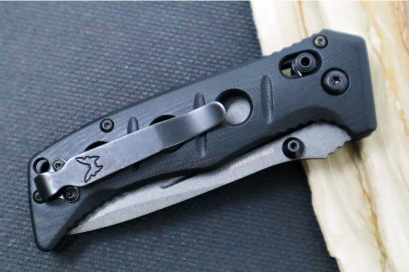 Benchmade 273GY-1 Mini Adamas - Black Drop Point Blade / Cru-Wear Steel / Black Handle - Northwest Knives