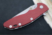Rick Hinderer Knives XM-18 - 3.5" Spearpoint Blade / Stonewash Finish / Red G-10 Handle - Northwest Knives